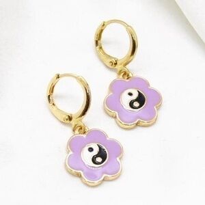 Ying Yang Hoop Earrings